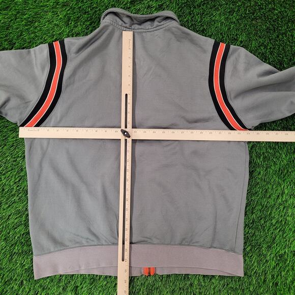 NIKE Track Fleece Jacket Large 24x24 Boxy Gray Orange - Picture 4 of 16
